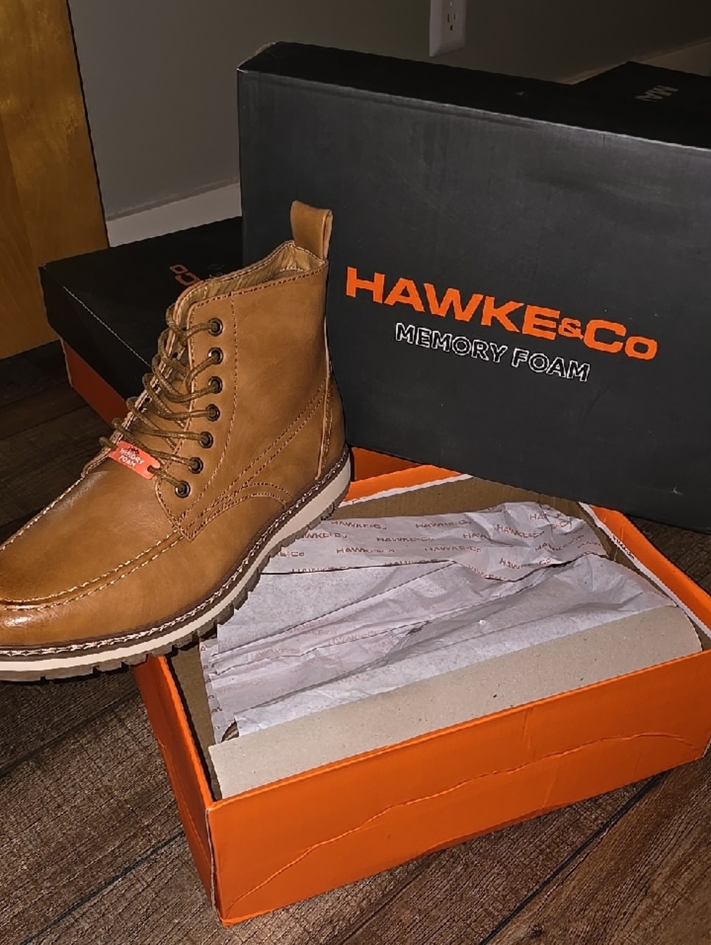 Hawke & Co Brown Leather Lace-Up Boot